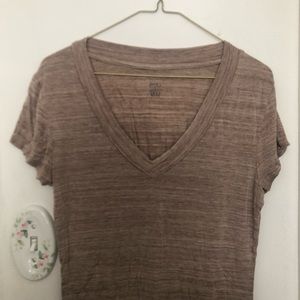 Soft Tan V-Neck Shirt